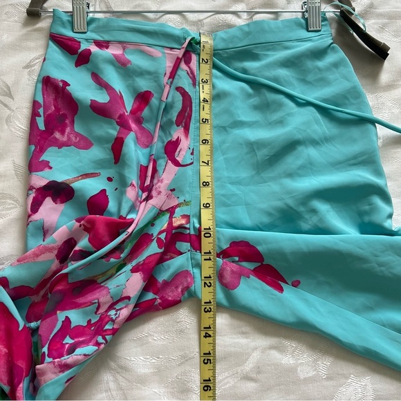 Natori Womens Pants Small Blue Pink Floral Preppy Tapered Silhouette Casual Chic - Picture 13 of 16